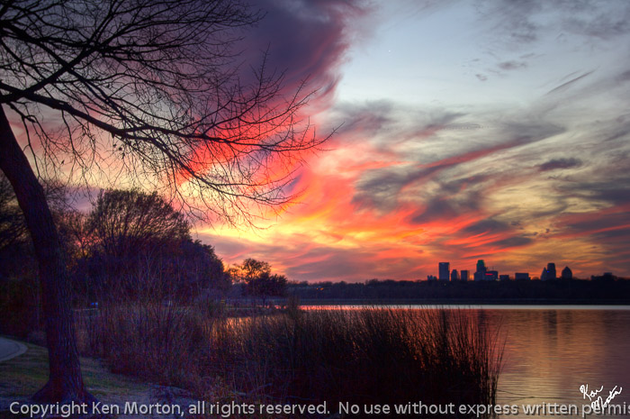 White Rock Lake Dallas Skyline Sunset 2