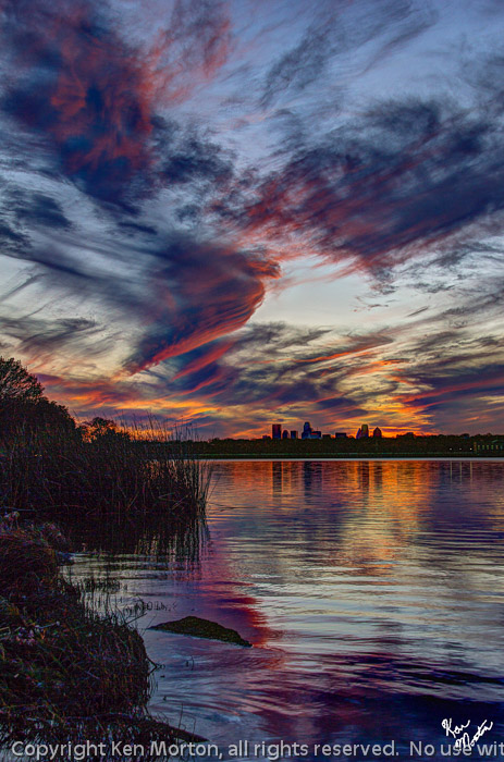 White Rock Lake Dallas Skyline Sunset 3