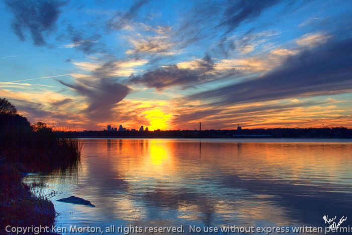 White Rock Lake Dallas Skyline Sunset 4