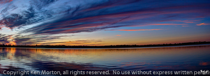 White Rock Lake Dallas Skyline Sunset Panorama